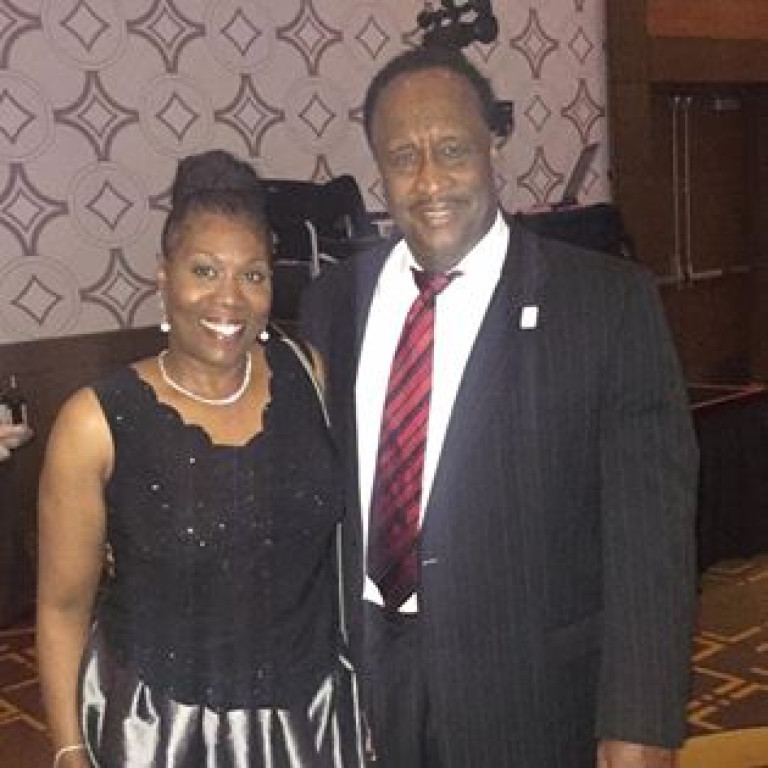 Evelyn Brooks with Inglewood's Mayor James T. Butts Jr.